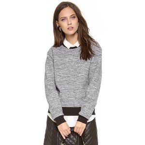 NWT Rebecca Taylor Melange Knit Grey Casual Textured Jersey Sweatshirt Top S